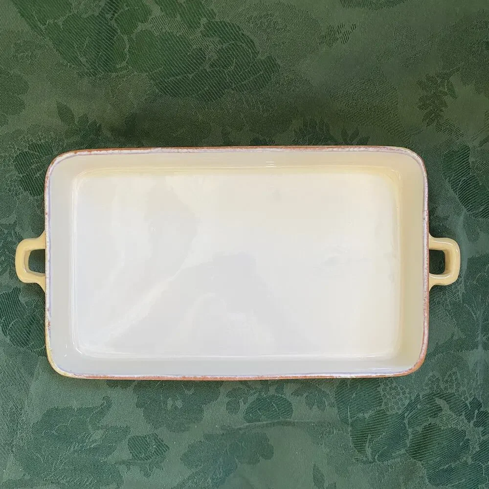 Vietri Terracotta Yellow Glaze Baking Casserole Pan 12